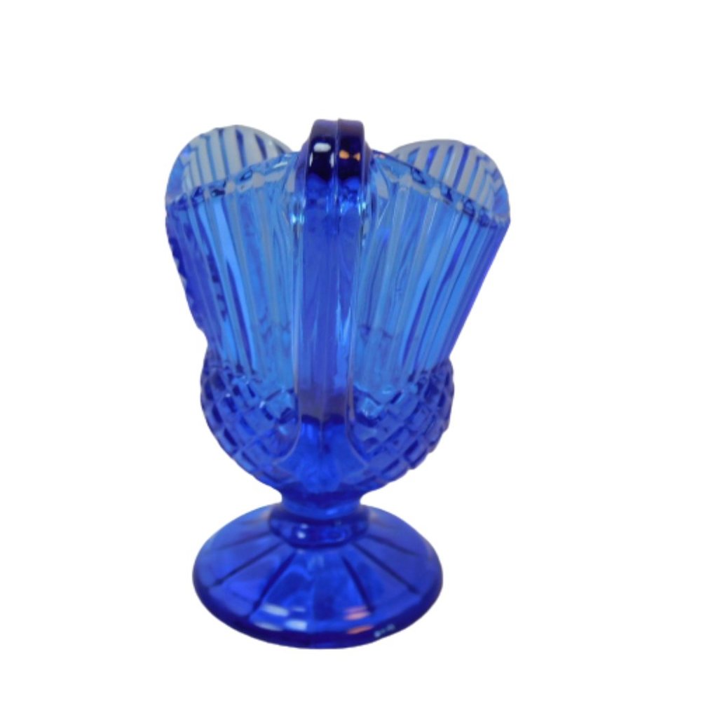 Vintage Avon Mount Vernon Blue Sauce Pitcher, FOSTORIA, Candle, 1977 - Picture 6 of 12